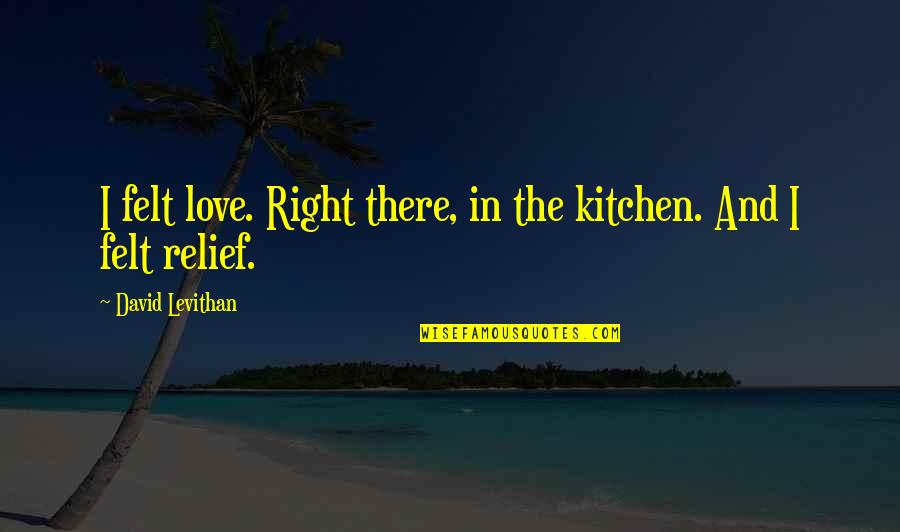 Felt In Love Quotes By David Levithan: I felt love. Right there, in the kitchen.