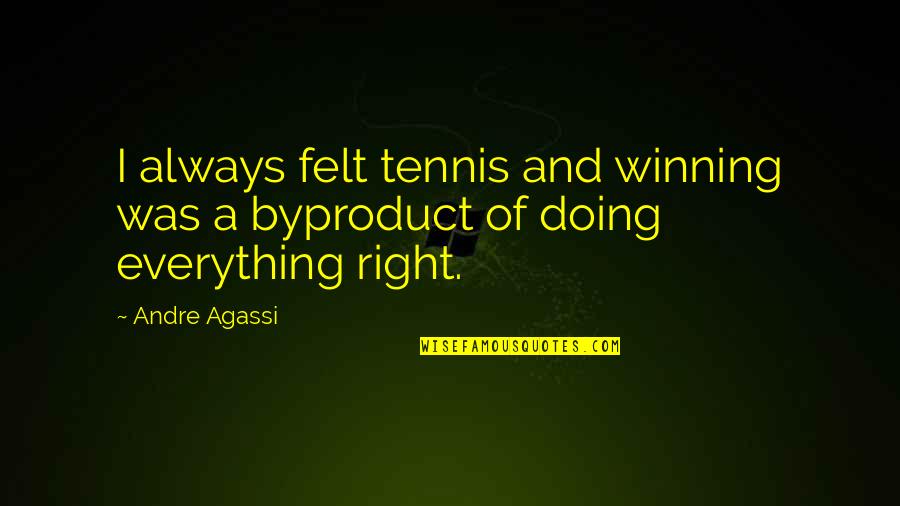 Felt Right Quotes By Andre Agassi: I always felt tennis and winning was a