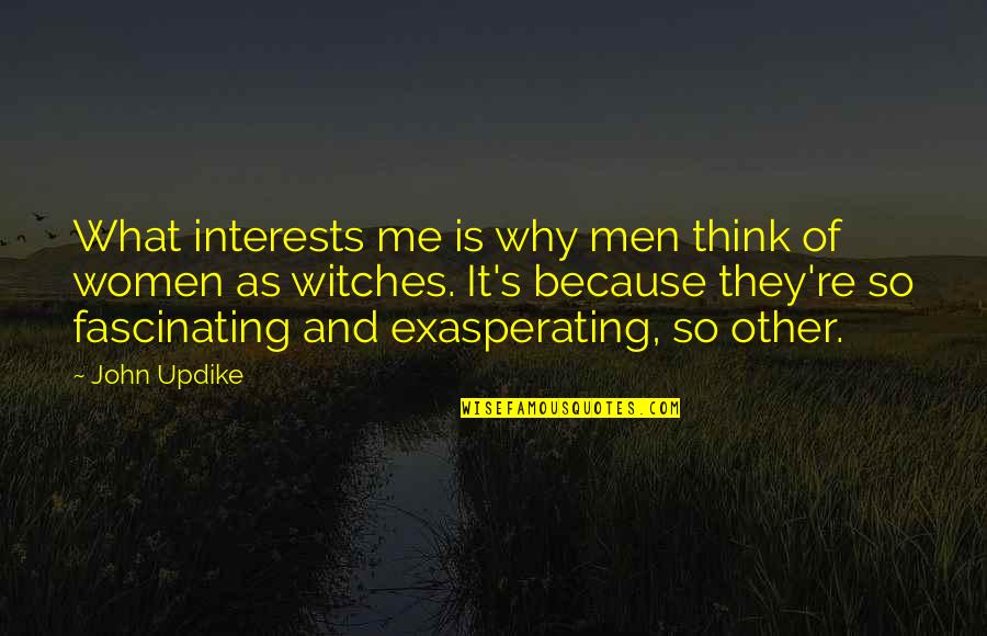 Feltrite Quotes By John Updike: What interests me is why men think of Feltrite Quotes By John Updike: What interests me is why men think of