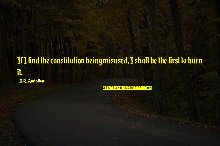 Felul Predicatelor Quotes By B.R. Ambedkar: If I find the constitution being misused, I
