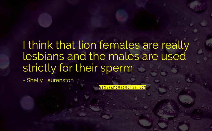 Females And Males Quotes By Shelly Laurenston: I think that lion females are really lesbians