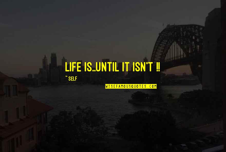 Femeile Quotes By Self: Life is..until it isn't !!