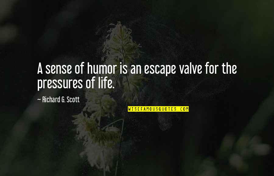 Feminism In Literature Quotes By Richard G. Scott: A sense of humor is an escape valve