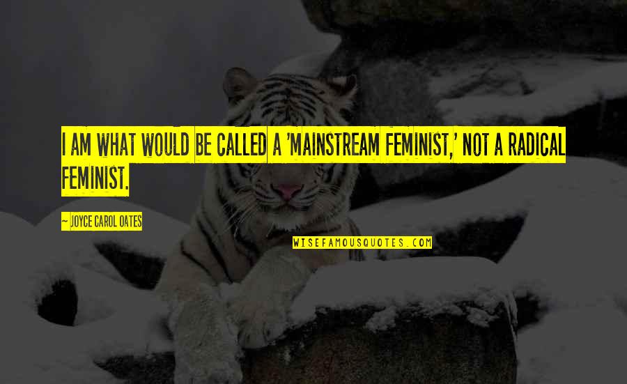 Feminist Quotes By Joyce Carol Oates: I am what would be called a 'mainstream