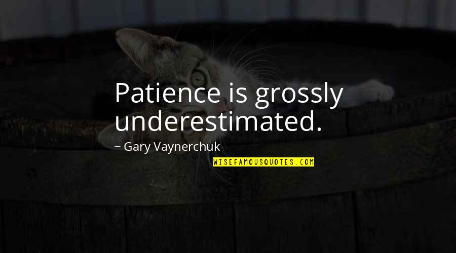 Feminization Of Poverty Quotes By Gary Vaynerchuk: Patience is grossly underestimated.