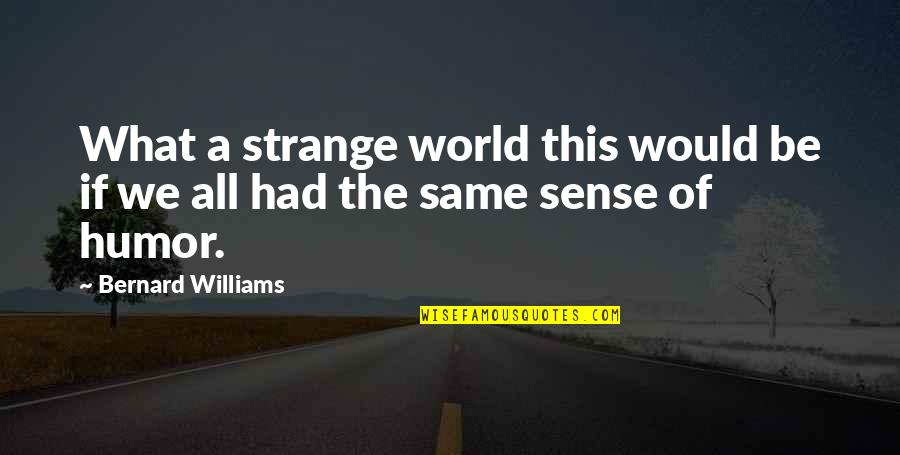 Fence Install Quotes By Bernard Williams: What a strange world this would be if