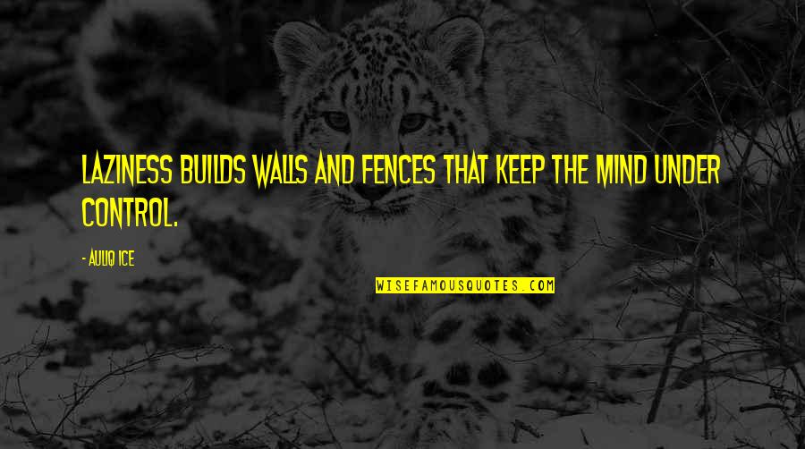 Fences In Fences Quotes By Auliq Ice: Laziness builds walls and fences that keep the