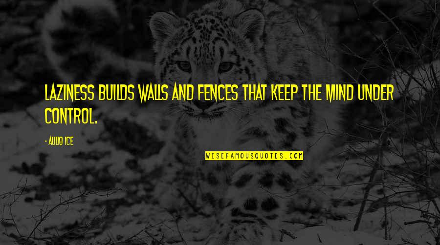 Fences Quotes By Auliq Ice: Laziness builds walls and fences that keep the