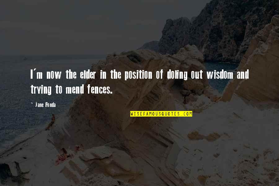 Fences The Quotes By Jane Fonda: I'm now the elder in the position of
