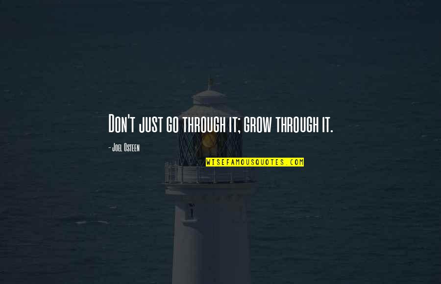 Fenderman Hey Quotes By Joel Osteen: Don't just go through it; grow through it. Fenderman Hey Quotes By Joel Osteen: Don't just go through it; grow through it.
