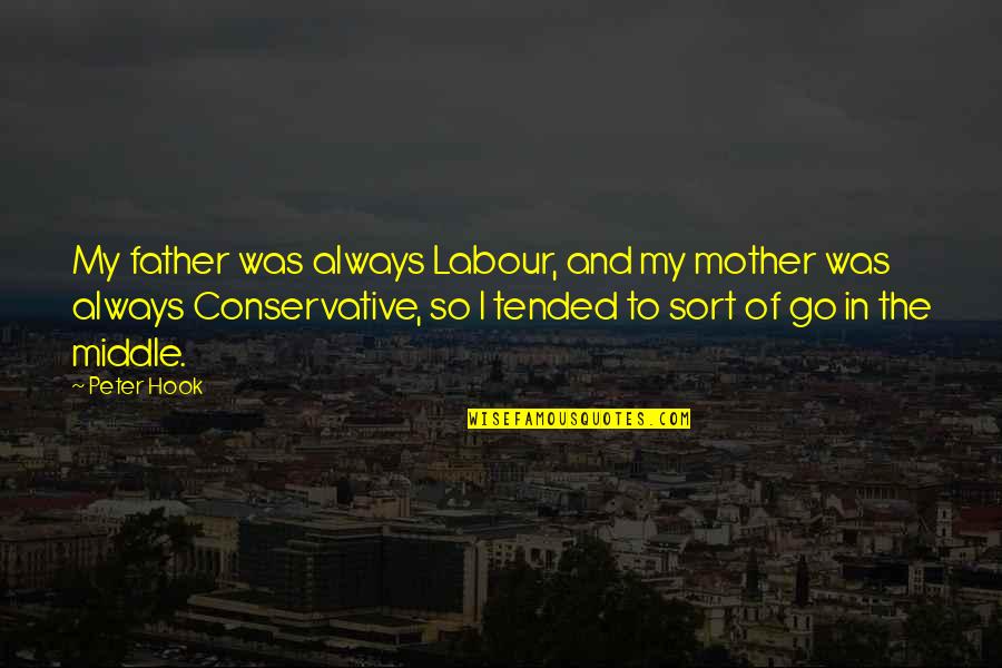 Fenderman Quotes By Peter Hook: My father was always Labour, and my mother Fenderman Quotes By Peter Hook: My father was always Labour, and my mother