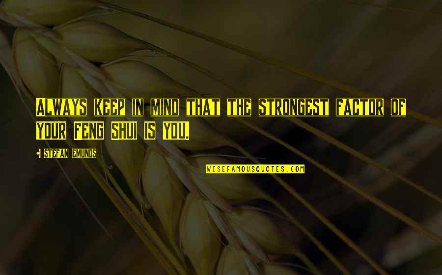 Fenicula Quotes By Stefan Emunds: Always keep in mind that the strongest factor