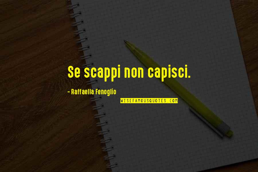 Fenoglio's Quotes By Raffaella Fenoglio: Se scappi non capisci.