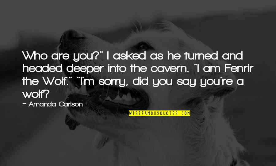 Fenrir Wolf Quotes By Amanda Carlson: Who are you?" I asked as he turned
