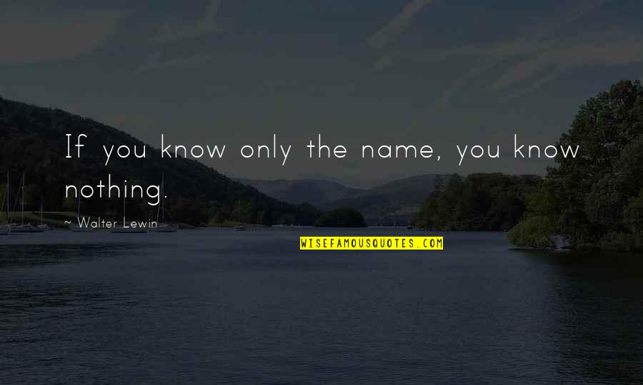 Fensterman Shades Quotes By Walter Lewin: If you know only the name, you know Fensterman Shades Quotes By Walter Lewin: If you know only the name, you know