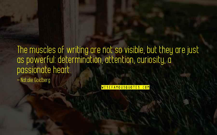 Fenton Crackshell Cabrera Quotes By Natalie Goldberg: The muscles of writing are not so visible,