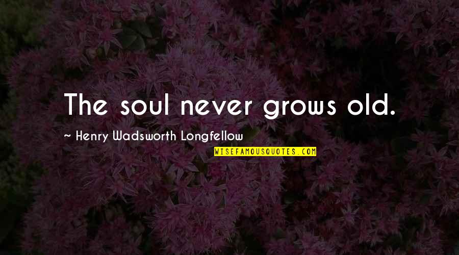 Fenwicks Estate Quotes By Henry Wadsworth Longfellow: The soul never grows old.