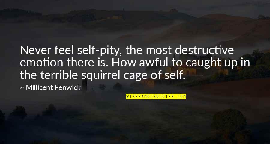 Fenwick's Quotes By Millicent Fenwick: Never feel self-pity, the most destructive emotion there