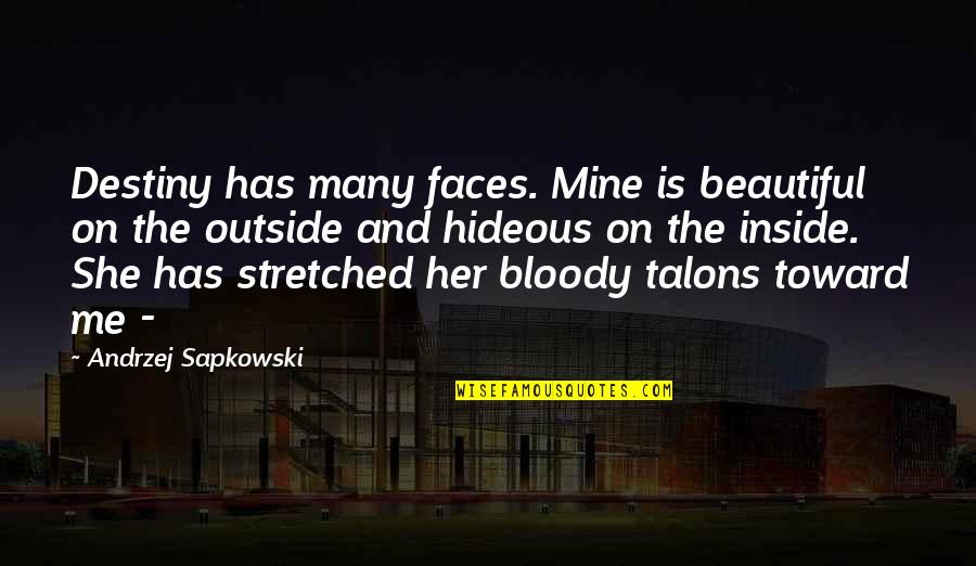 Fenyvesi L Szl Quotes By Andrzej Sapkowski: Destiny has many faces. Mine is beautiful on