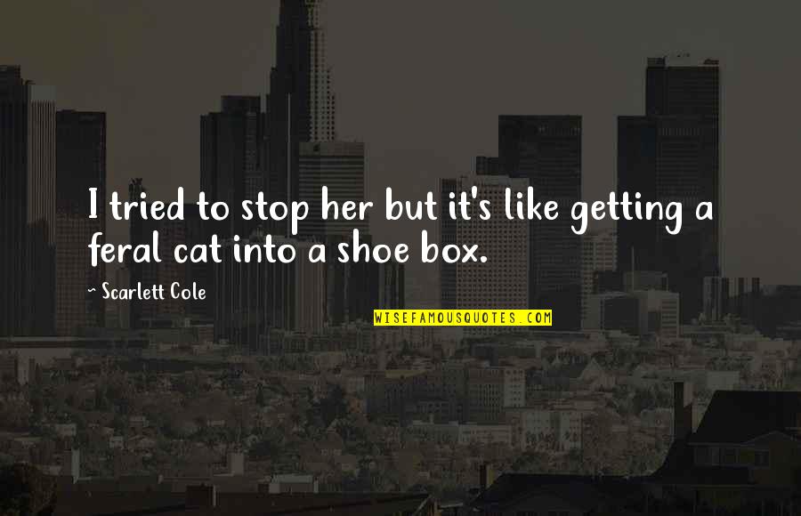 Feral Cat Quotes By Scarlett Cole: I tried to stop her but it's like