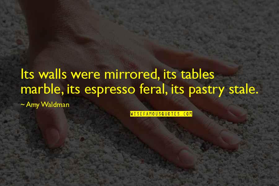 Feral Quotes By Amy Waldman: Its walls were mirrored, its tables marble, its