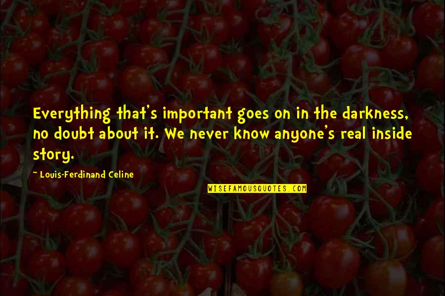 Ferdinand Celine Quotes By Louis-Ferdinand Celine: Everything that's important goes on in the darkness, Ferdinand Celine Quotes By Louis-Ferdinand Celine: Everything that's important goes on in the darkness,