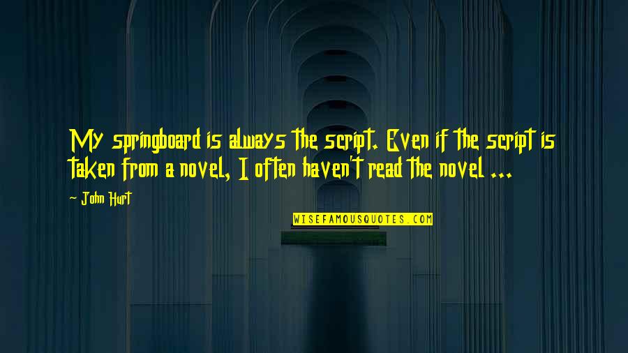 Ferdinandi Multfilmi Quotes By John Hurt: My springboard is always the script. Even if