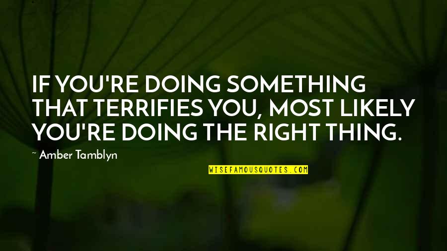 Ferdinandovy Quotes By Amber Tamblyn: IF YOU'RE DOING SOMETHING THAT TERRIFIES YOU, MOST