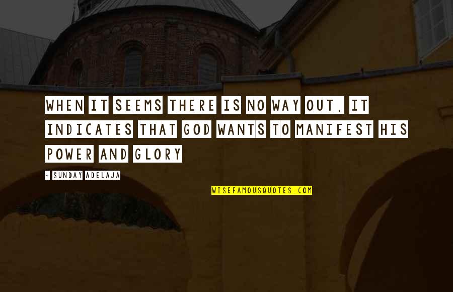 Ferelden Banner Quotes By Sunday Adelaja: When it seems there is no way out,