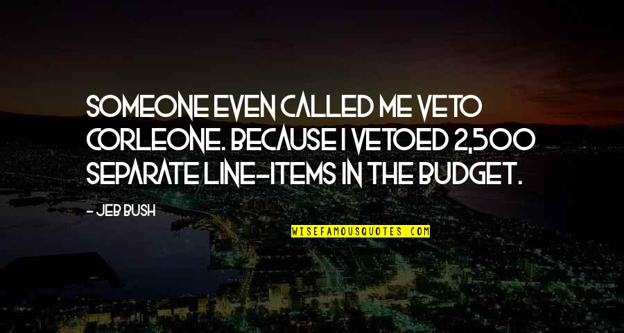 Ferguson Gerrard Quotes By Jeb Bush: Someone even called me Veto Corleone. Because I