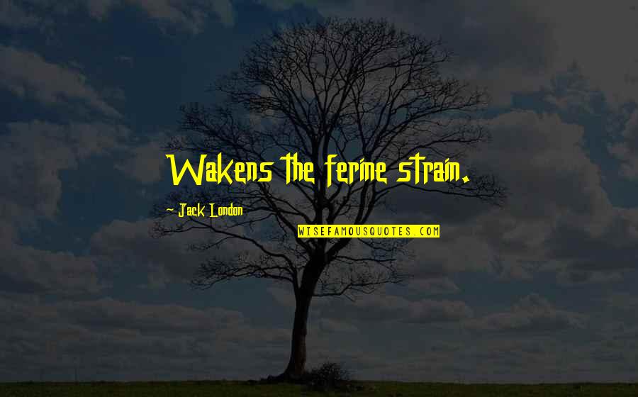 Ferine Quotes By Jack London: Wakens the ferine strain.