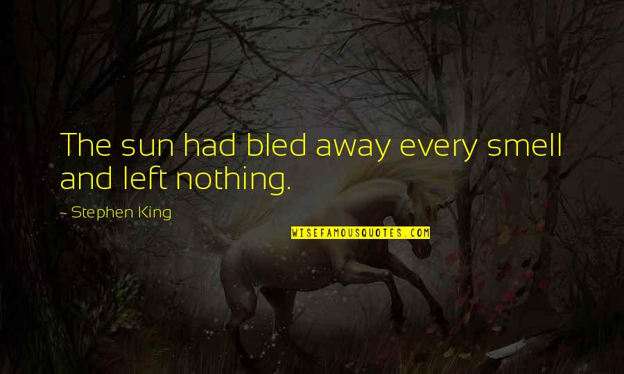 Ferlay Cancer Quotes By Stephen King: The sun had bled away every smell and