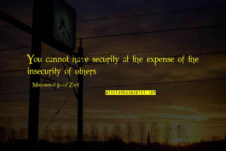 Fermion Quotes By Mohammad Javad Zarif: You cannot have security at the expense of Fermion Quotes By Mohammad Javad Zarif: You cannot have security at the expense of