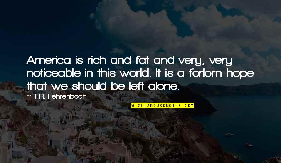 Fermisht Quotes By T.R. Fehrenbach: America is rich and fat and very, very