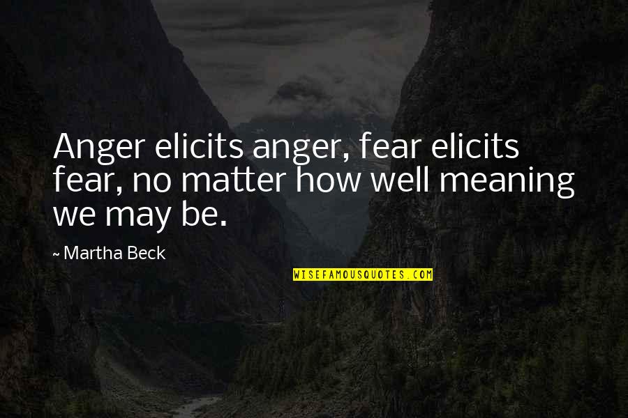 Ferragamo Quotes By Martha Beck: Anger elicits anger, fear elicits fear, no matter