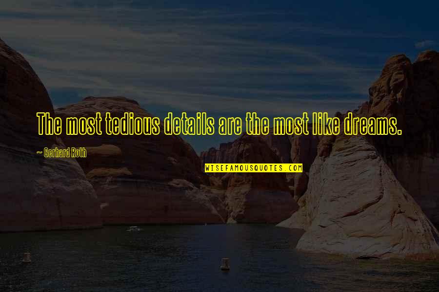 Ferreolus Senator Quotes By Gerhard Roth: The most tedious details are the most like Ferreolus Senator Quotes By Gerhard Roth: The most tedious details are the most like