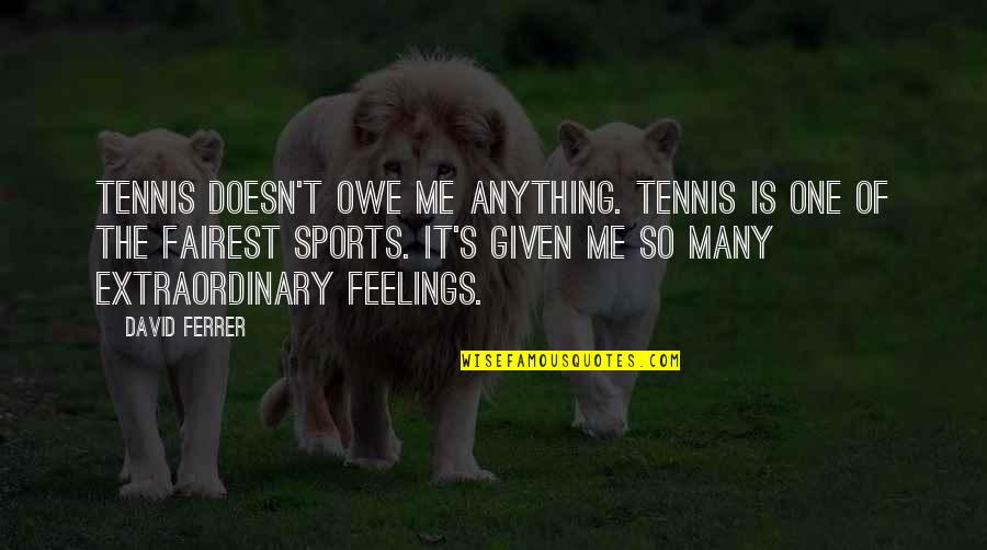 Ferrer Quotes By David Ferrer: Tennis doesn't owe me anything. Tennis is one