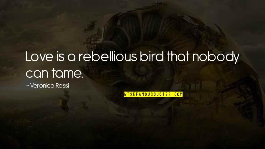 Ferrie Quotes By Veronica Rossi: Love is a rebellious bird that nobody can