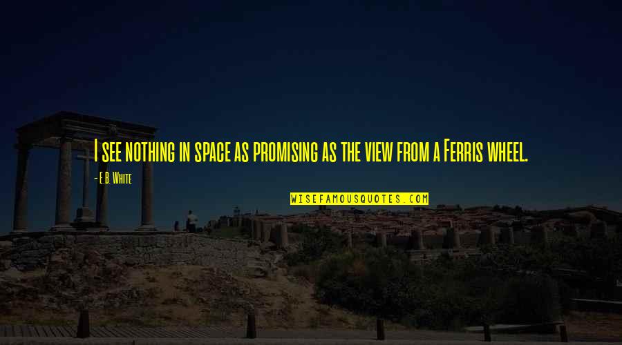 Ferris Quotes By E.B. White: I see nothing in space as promising as