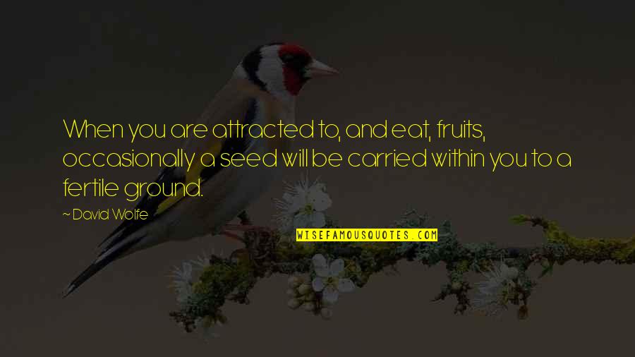 Fertile Quotes By David Wolfe: When you are attracted to, and eat, fruits,