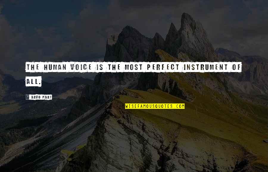 Fertiles Pizza Quotes By Arvo Part: The human voice is the most perfect instrument