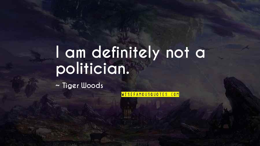 Fescue Quotes By Tiger Woods: I am definitely not a politician.