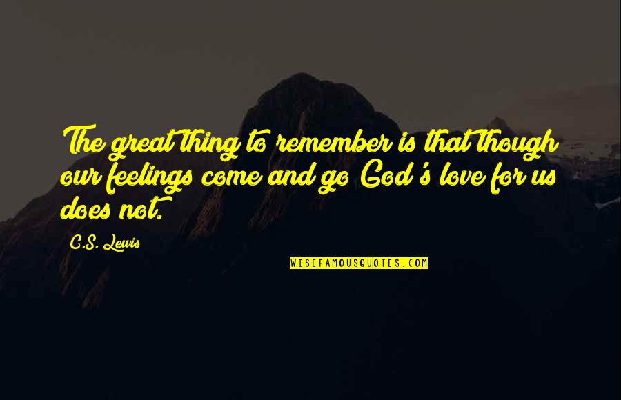 Festooned Define Quotes By C.S. Lewis: The great thing to remember is that though