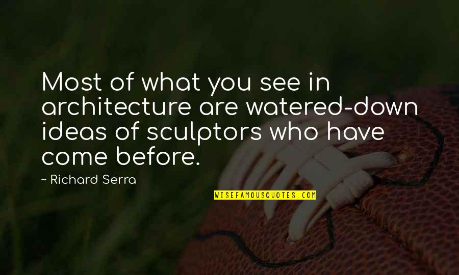 Feta Quotes By Richard Serra: Most of what you see in architecture are