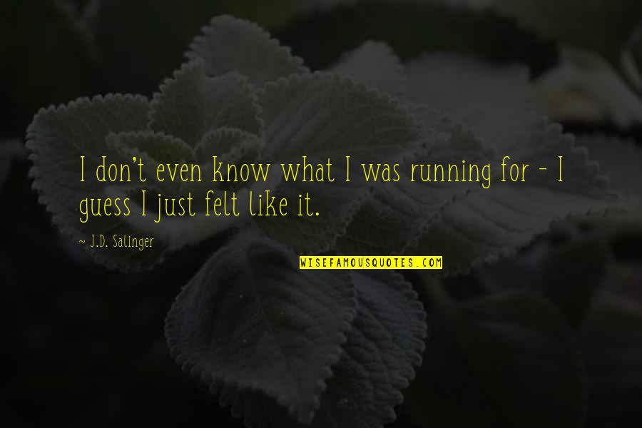 Fetal Movement Quotes By J.D. Salinger: I don't even know what I was running