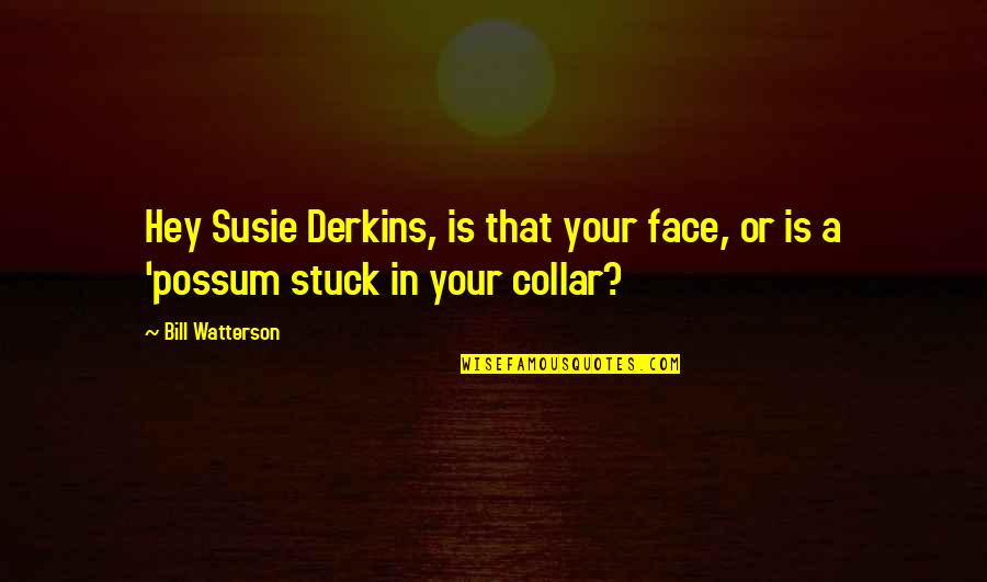 Fettering Blade Quotes By Bill Watterson: Hey Susie Derkins, is that your face, or