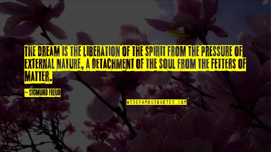 Fetters Quotes By Sigmund Freud: The dream is the liberation of the spirit