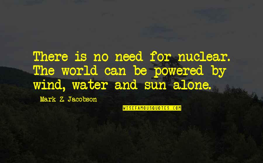 Fever Go Away Quotes By Mark Z. Jacobson: There is no need for nuclear. The world