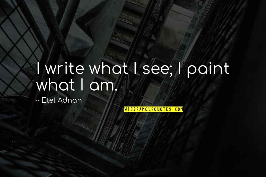 Feverdreams Quotes By Etel Adnan: I write what I see; I paint what