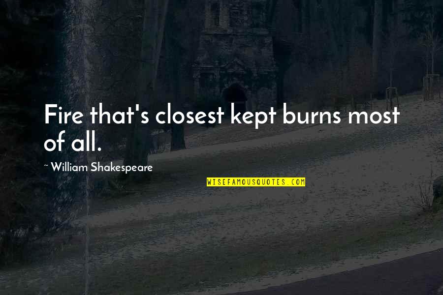 Feversong Quotes By William Shakespeare: Fire that's closest kept burns most of all. Feversong Quotes By William Shakespeare: Fire that's closest kept burns most of all.